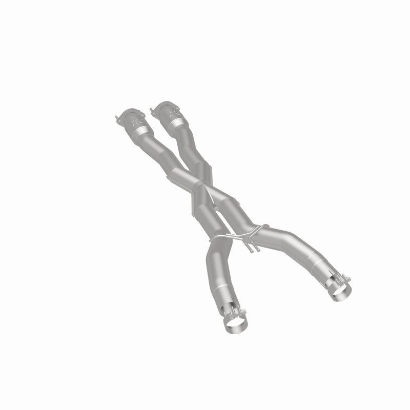 MagnaFlow 21-973 oem grade direct-fit catalytic converter, rear three-quarter view of the turntable spin