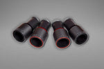 Capristo carbon fiber tips with red inner sleeves for Gallardo valved exhaust, set of four