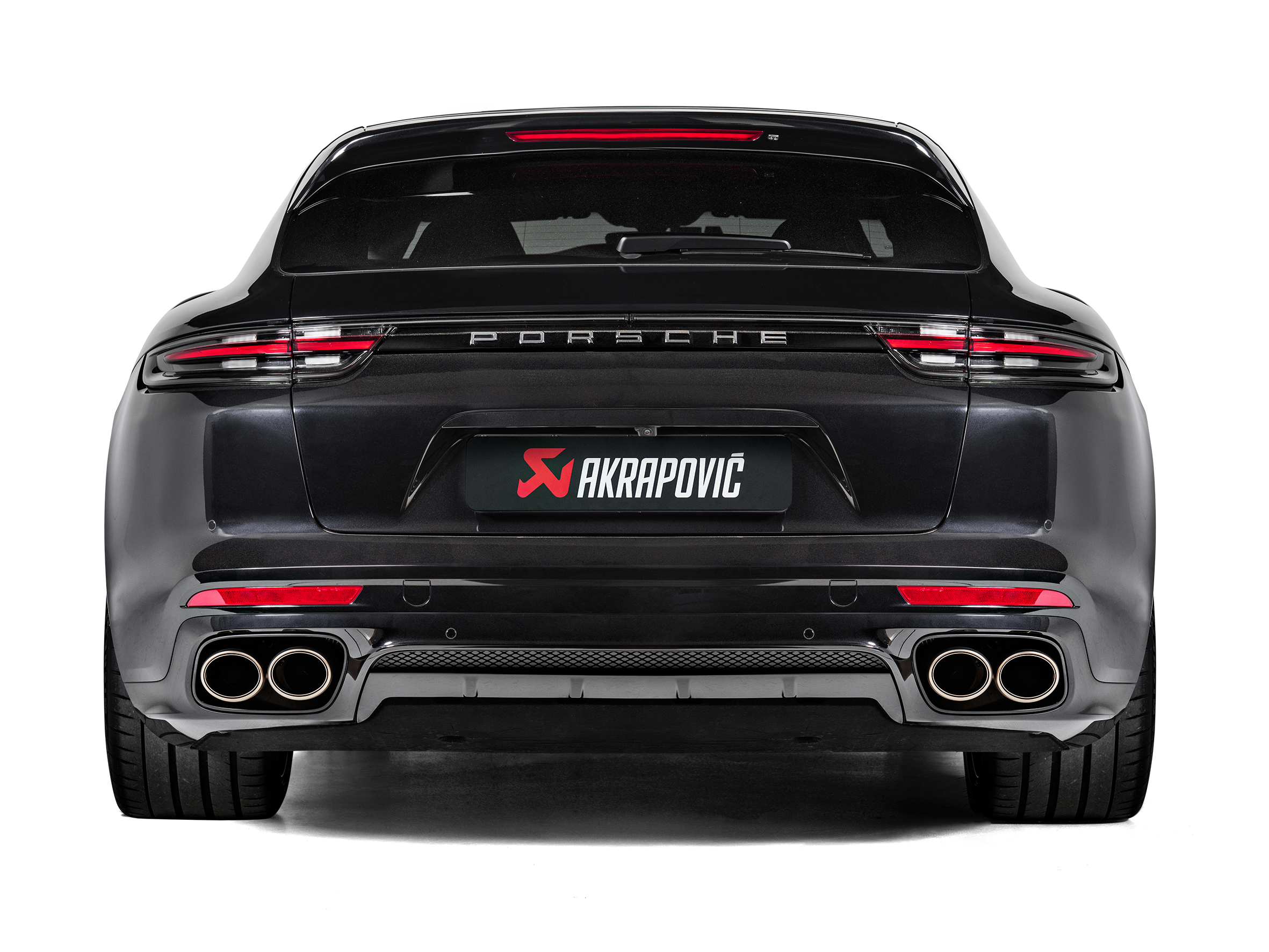 Akrapovic Porsche Panamera Turbo Evolution Line Cat Back (Titanium) (Tips Not Incl.) S-PO/TI/9H for Porsche Panamera Turbo / Sport Turismo 971 2017-2020, top view