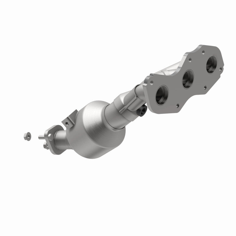 MagnaFlow 5582820 carb manifold converter, opposite rear three-quarter view of the turntable spin