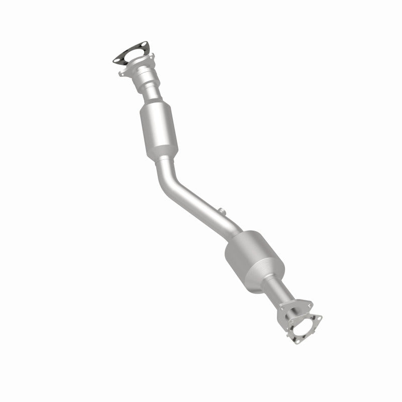 MagnaFlow 5481722 carb direct-fit catalytic converter, rear three-quarter view of the turntable spin