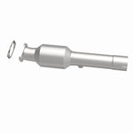 MagnaFlow 21-989 oem grade direct-fit catalytic converter, side view of the turntable spin