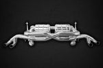 Capristo Gallardo LP550/560/570 valved exhaust rear view with crossover and quad round tips