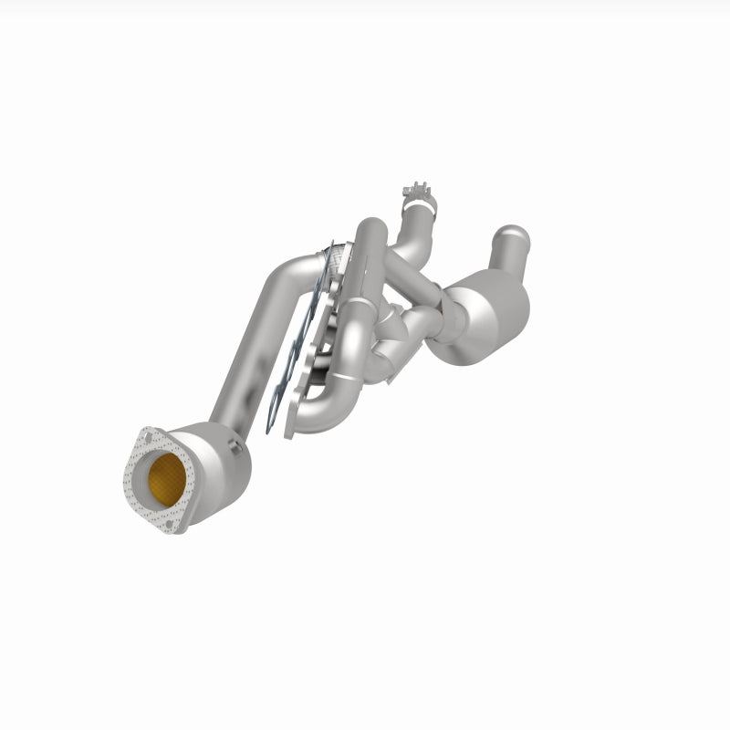 MagnaFlow 6561214 carb manifold converter, side view of the turntable spin