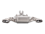 Akrapovic Mercedes-AMG GT Roadster Evolution Line Cat Back (Titanium) w/Carbon Fiber Tips S-ME/TI/1H/1 for Mercedes-Benz AMG GT / GT S / GT C Coupe C190 2016-2021, angled view