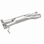 MagnaFlow 557020 carb direct-fit catalytic converter, front three-quarter view of the turntable spin
