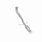 MagnaFlow 21-374 oem grade direct-fit catalytic converter, rear three-quarter view of the turntable spin