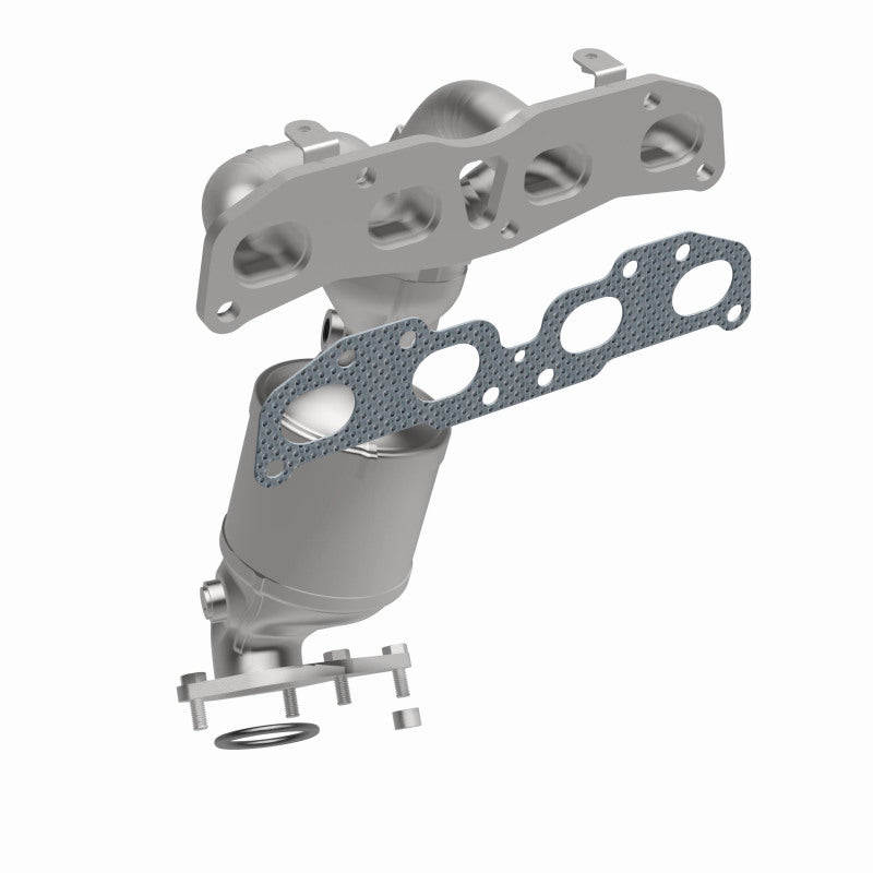 MagnaFlow 5582295 carb manifold converter, front three-quarter view of the turntable spin