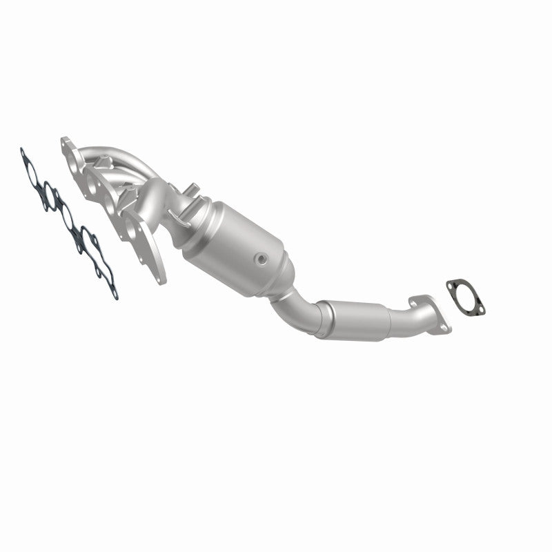 MagnaFlow 5531153 carb manifold converter, front three-quarter view of the turntable spin