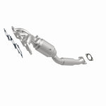 MagnaFlow 5531153 carb manifold converter, front three-quarter view of the turntable spin