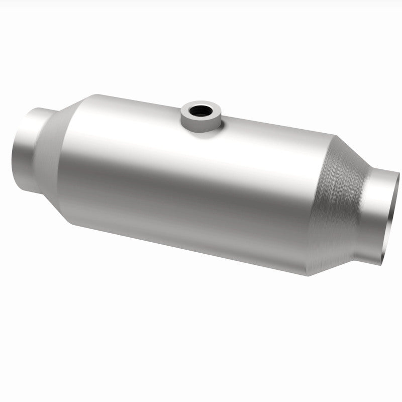 MagnaFlow 4651356 universal catalytic converter, opposite rear three-quarter view of the turntable spin