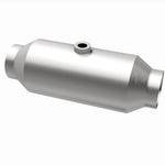 MagnaFlow 4651356 universal catalytic converter, opposite rear three-quarter view of the turntable spin