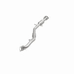 MagnaFlow 557973 carb direct-fit catalytic converter, opposite front three-quarter view of the turntable spin