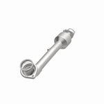 MagnaFlow 5571019 carb direct-fit catalytic converter, opposite front three-quarter view of the turntable spin