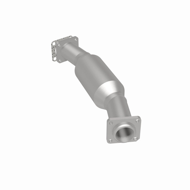 MagnaFlow 3322433 carb direct-fit catalytic converter, rear three-quarter view of the turntable spin