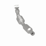MagnaFlow 5411939 carb direct-fit catalytic converter, rear three-quarter view of the turntable spin