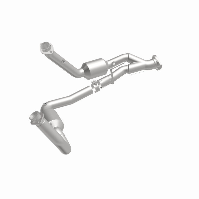 MagnaFlow 5451709 carb direct-fit catalytic converter, front three-quarter view of the turntable spin