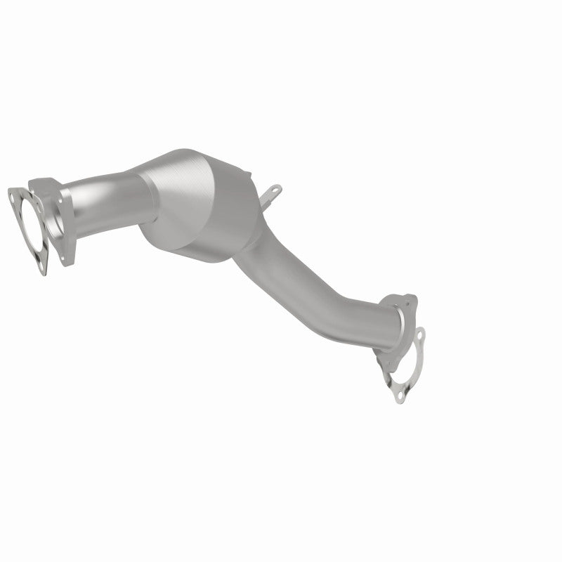 MagnaFlow 5451400 carb direct-fit catalytic converter, rear three-quarter view of the turntable spin