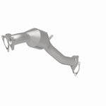 MagnaFlow 5451400 carb direct-fit catalytic converter, rear three-quarter view of the turntable spin