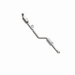 MagnaFlow 5461916 carb direct-fit catalytic converter, rear three-quarter view of the turntable spin