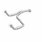 MagnaFlow 4551644 carb direct-fit catalytic converter, front three-quarter view of the turntable spin