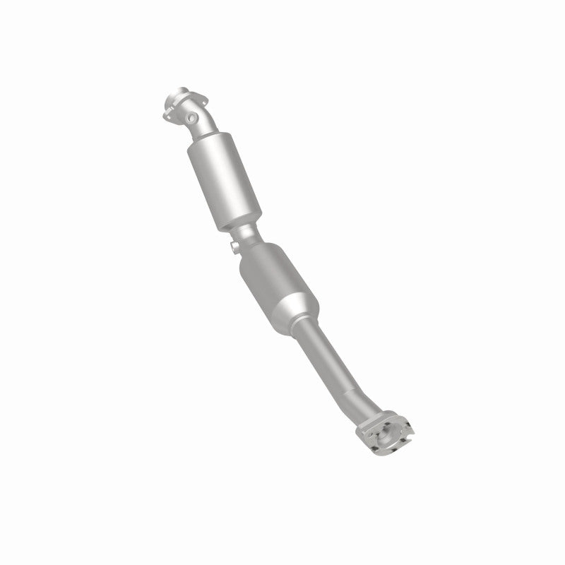 MagnaFlow 551058 carb direct-fit catalytic converter, rear three-quarter view of the turntable spin
