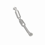 MagnaFlow 551058 carb direct-fit catalytic converter, rear three-quarter view of the turntable spin