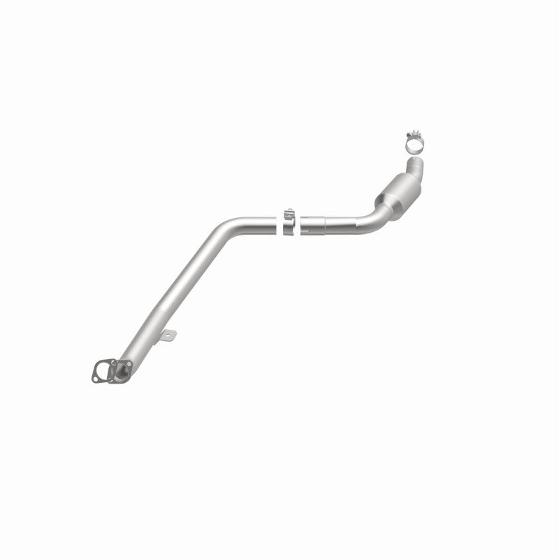 MagnaFlow 52249 oem grade direct-fit catalytic converter, opposite front three-quarter view of the turntable spin