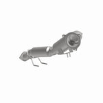 MagnaFlow 5551478 carb direct-fit catalytic converter, front three-quarter view of the turntable spin