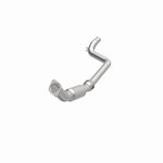 MagnaFlow 4561540 carb direct-fit catalytic converter, opposite front three-quarter view of the turntable spin