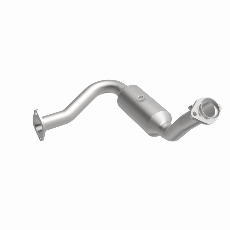 MagnaFlow 5451677 carb direct-fit catalytic converter, front three-quarter view of the turntable spin