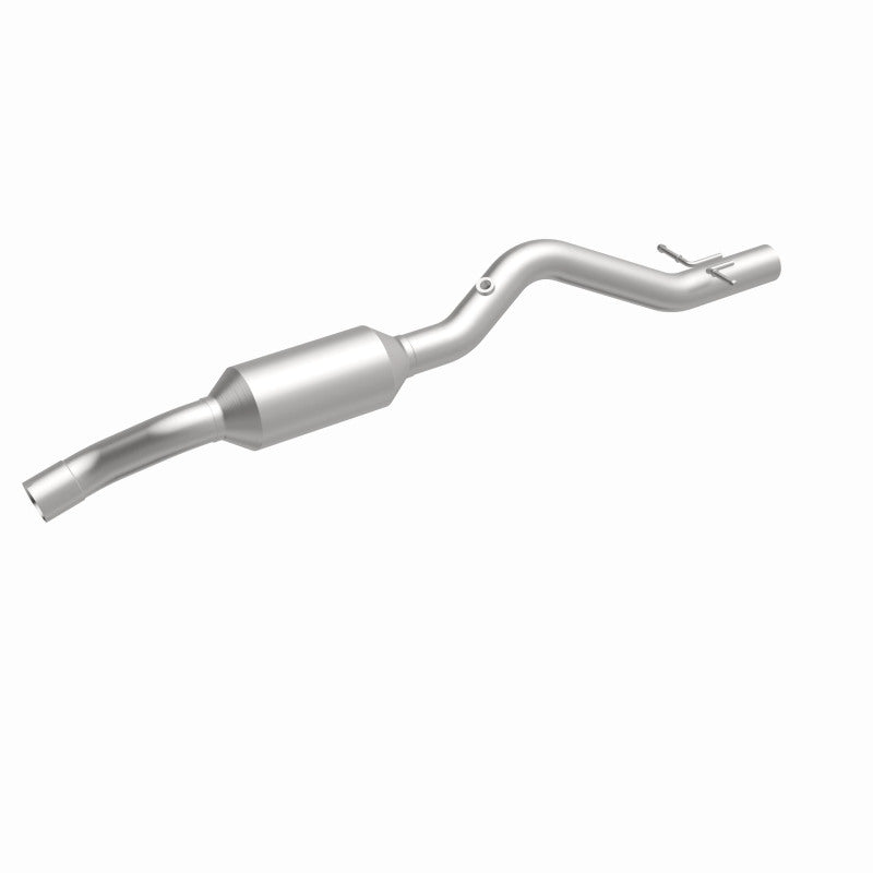 MagnaFlow 4451637 carb direct-fit catalytic converter, front three-quarter view of the turntable spin