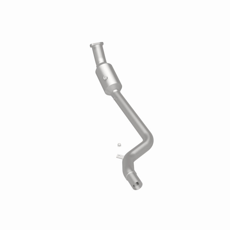 MagnaFlow 5561241 carb direct-fit catalytic converter, rear three-quarter view of the turntable spin