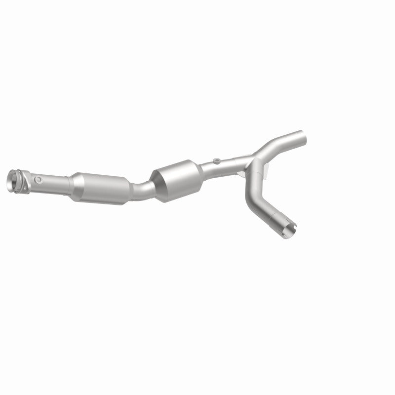 MagnaFlow 5582310 carb direct-fit catalytic converter, front three-quarter view of the turntable spin