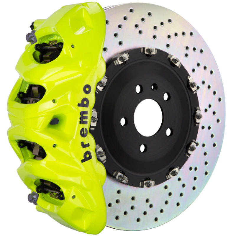 GU SQ5 Brembo GT 6-piston front kit, fluorescent yellow caliper, 405mm drilled 2-piece disc