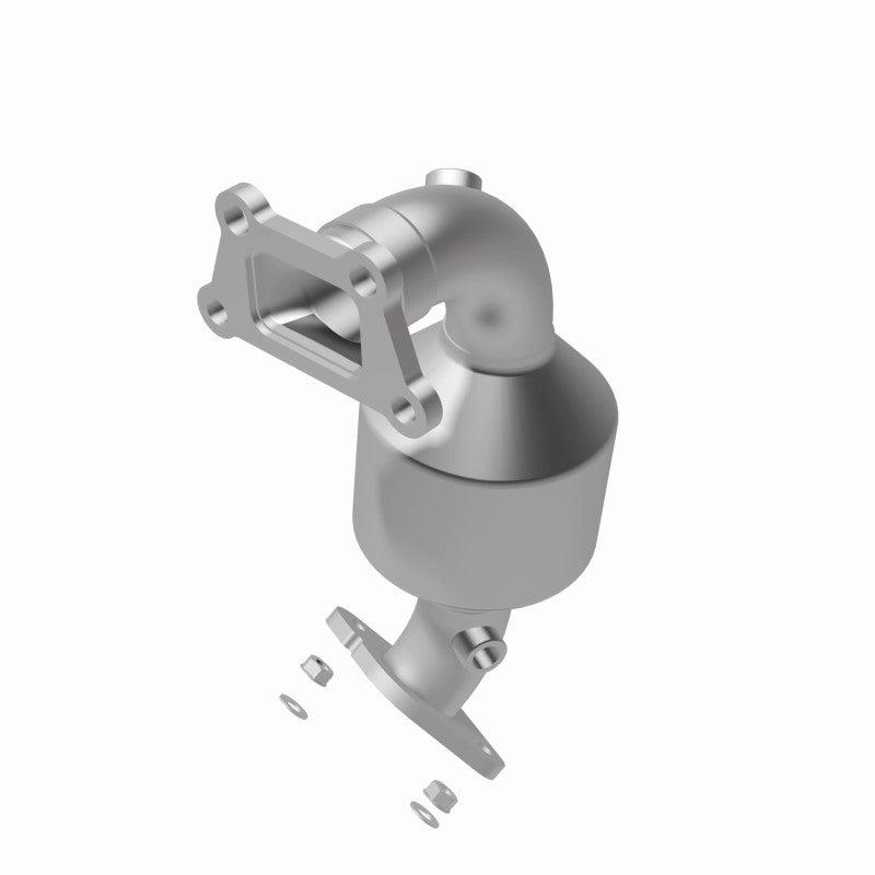 MagnaFlow 551401 carb direct-fit catalytic converter, rear view of the turntable spin
