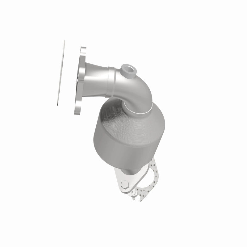 MagnaFlow 5582220 carb manifold converter, side view of the turntable spin
