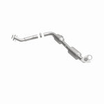 MagnaFlow 5481625 carb direct-fit catalytic converter, front three-quarter view of the turntable spin