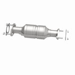 MagnaFlow 5571469 carb direct-fit catalytic converter, side view of the turntable spin