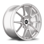Silver alloy wheel with 10-spoke design and black center cap on white background - APEX Wheels wheel for 18x8.5 ET40 5x120 - Race Silver