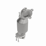 MagnaFlow 52892 oem grade direct-fit catalytic converter, opposite front three-quarter view of the turntable spin