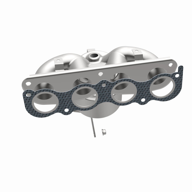 MagnaFlow 22-237 oem grade manifold converter, opposite side view of the turntable spin