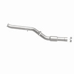 MagnaFlow 21-554 oem grade direct-fit catalytic converter, side view of the turntable spin