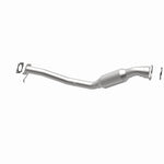 MagnaFlow 5461227 carb direct-fit catalytic converter, opposite rear three-quarter view of the turntable spin