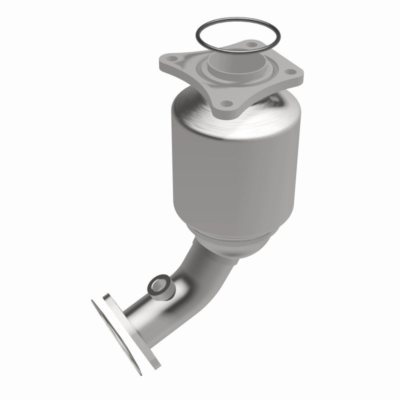 MagnaFlow 5411322 carb direct-fit catalytic converter, front three-quarter view of the turntable spin