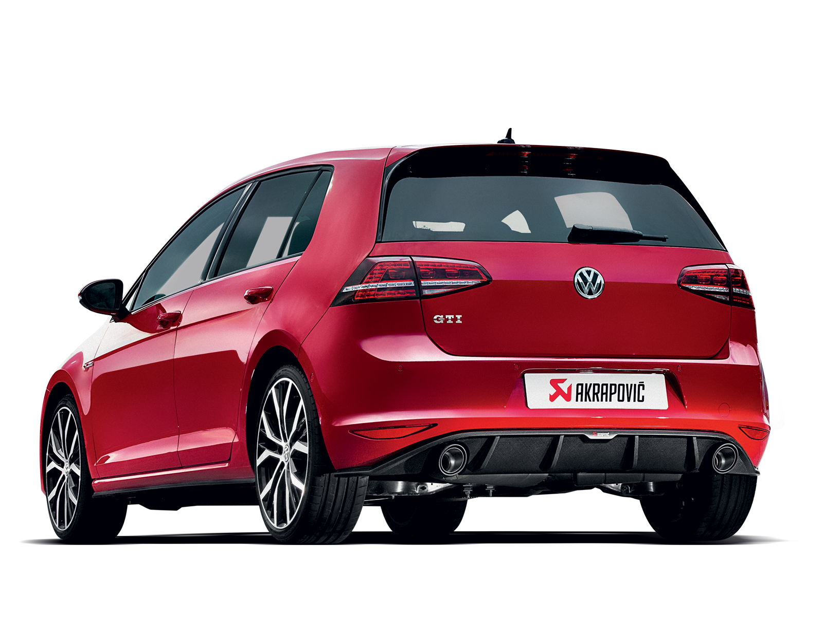 Akrapovic Slip-On Race Line (Titanium) MTP-VW/T/2 for Volkswagen Golf GTI (MK7) 2015-2016, rear view