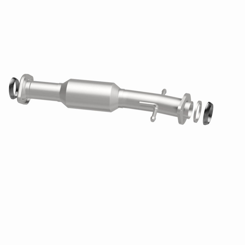 MagnaFlow 21-097 oem grade direct-fit catalytic converter, side view of the turntable spin