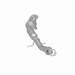 MagnaFlow 551152 carb direct-fit catalytic converter, rear three-quarter view of the turntable spin