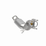 MagnaFlow 5481143 carb direct-fit catalytic converter, front three-quarter view of the turntable spin