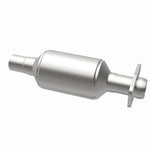 MagnaFlow 3391496 carb direct-fit catalytic converter, opposite rear three-quarter view of the turntable spin